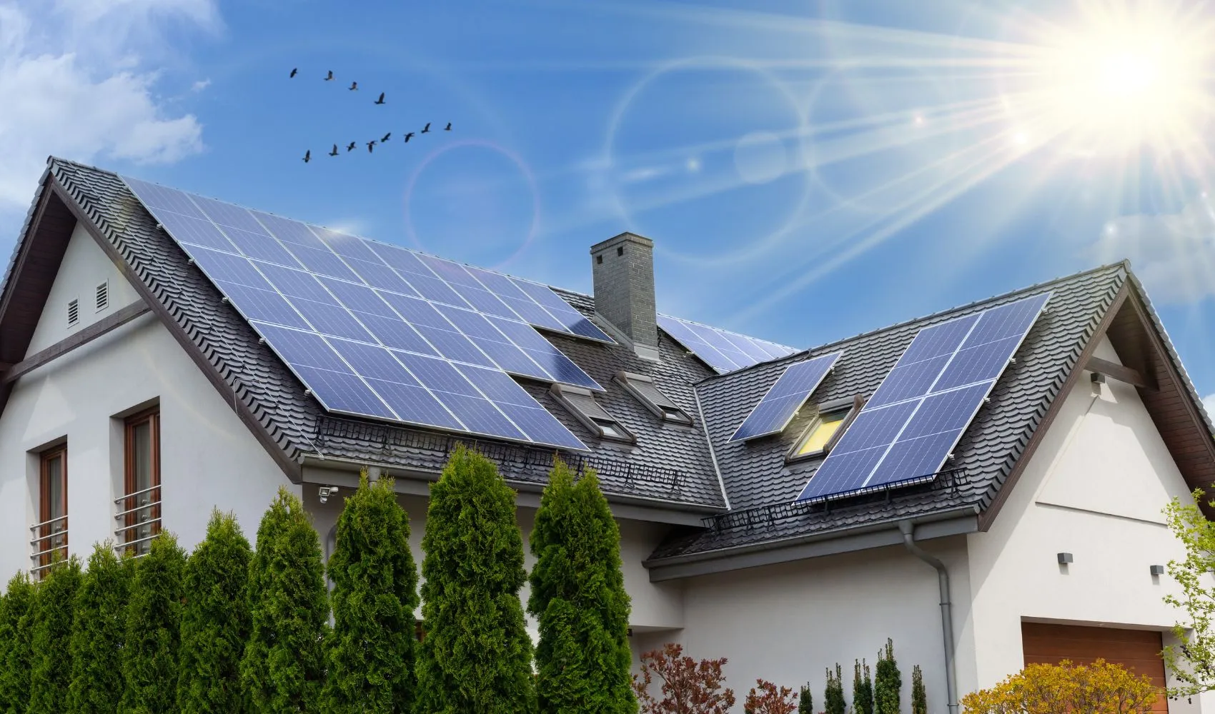 Final result of a complete residential solar power system installation in Los Angeles by NeighborSun.